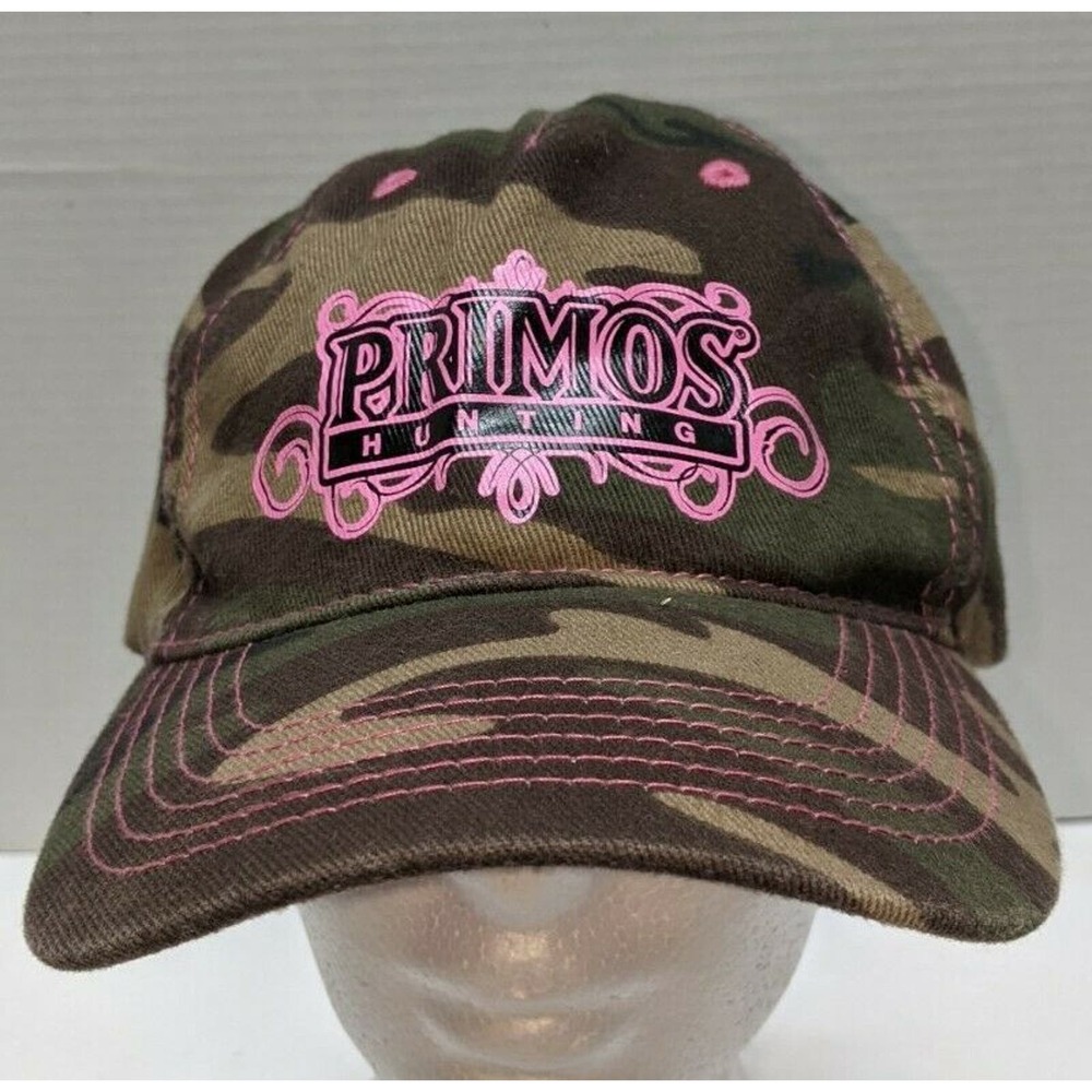 Bass Pro Shops Primos Hunting Camouflage Baseball Cap Pink & Black Logo